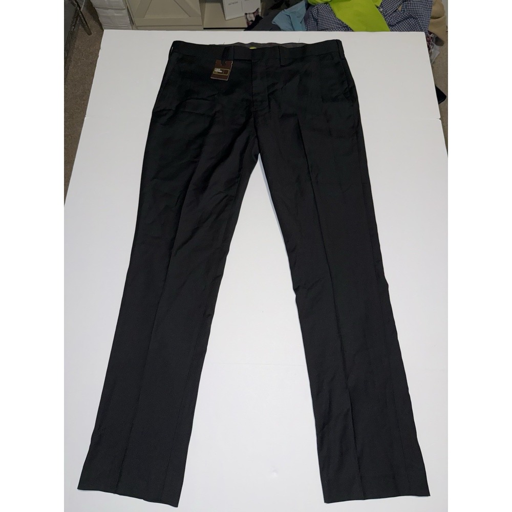 Louis Raphael Men Black 36x30 Wool Blend Dress Pants Tailored Slim Formal NWT